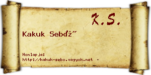 Kakuk Sebő névjegykártya